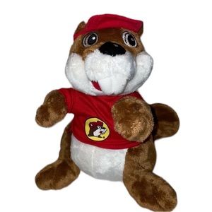 Jaag Buc-ees Beaver Truck-Stop Plush Stuffed Animal 10”red Shirt Cap Brown Toy